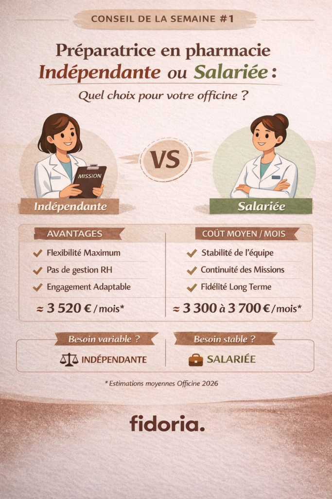 ILLUSTRATION CONSEIL DE LA SEMAINE N1 PREPARATRICE EN PHARMACIE INDEPENDANTE OU SALARIEE 