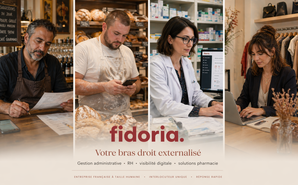 Accueil Fidoria : gestion administrative, accompagnement RH et visibilité digitale à distance pour petites entreprises
